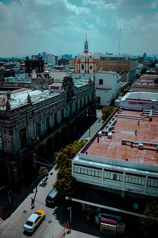 View Guadalajara Mexico from above with drone