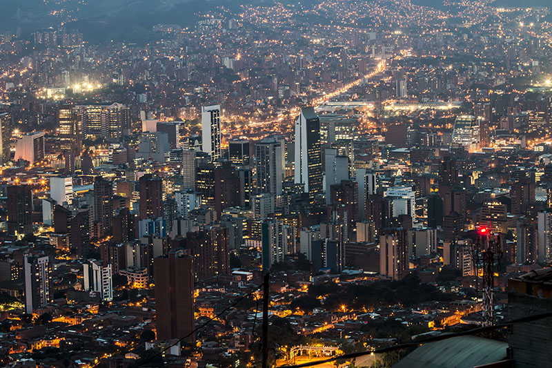 Colombia skyline from above