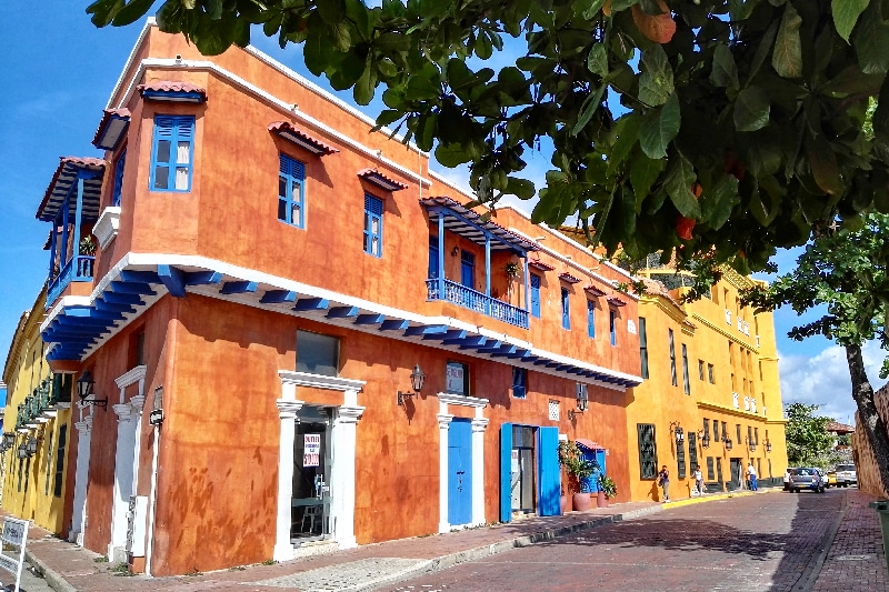 buntes Haus in Cartagena Kolumbien