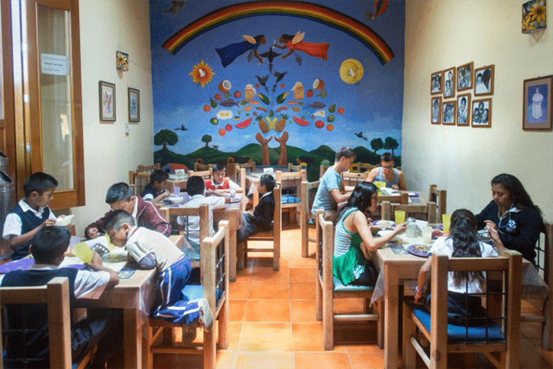 Children learning in school in Oaxaca Mexico