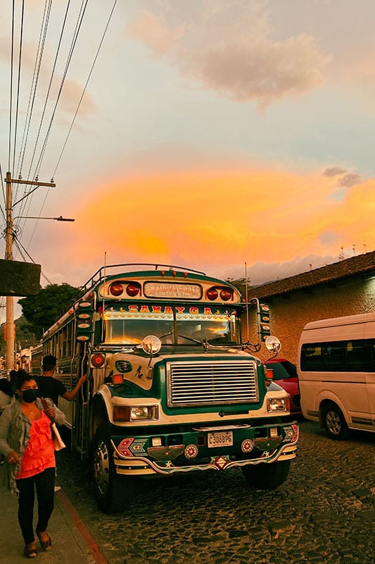 Chicken Bus in Antigua Guatemala