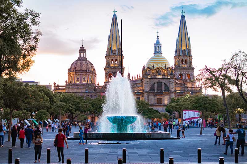 Platz mit Brunnen Guadalajara, Mexico